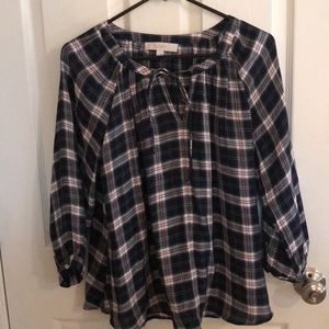 Loft plaid blouse